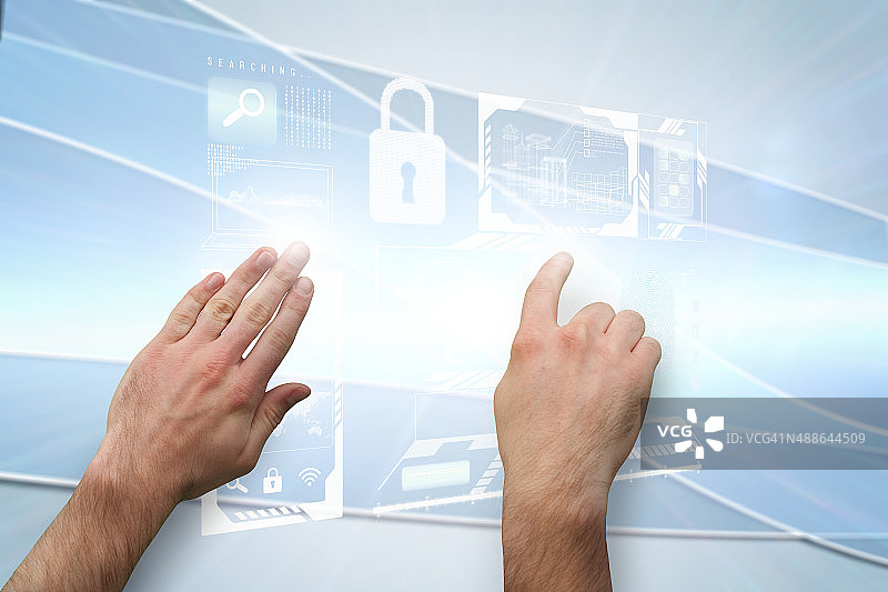 手指指向和展示的合成图像图片素材