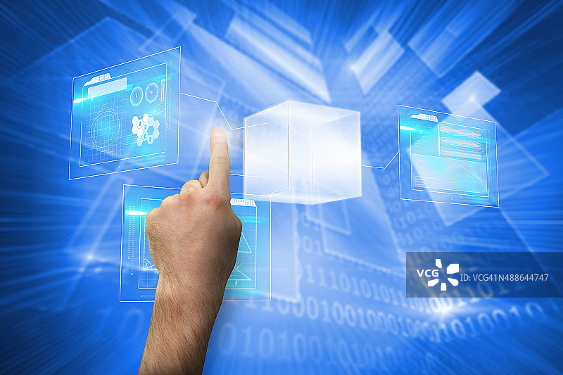 手指指向的合成图像图片素材