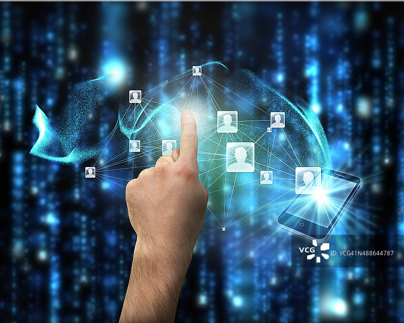 手指指向的合成图像图片素材