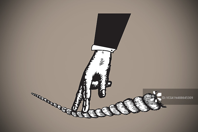 在钢丝上行走的合成手指图像图片素材