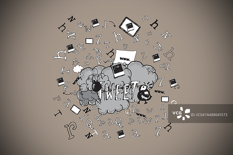 推特涂鸦合成图像图片素材