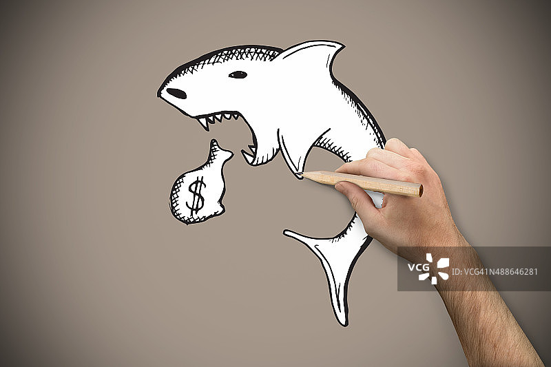 手握铅笔的合成图像图片素材