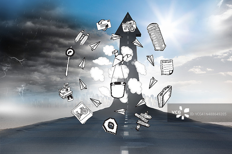 各种生活方式涂鸦合成图图片素材