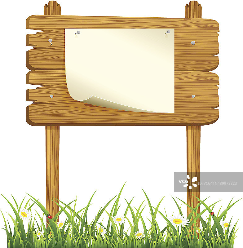 带有纸张的木制banner图片素材