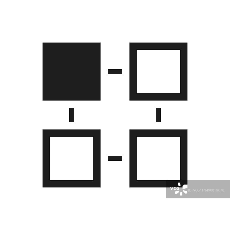 白色背景上的流程图图标 - 单一系列图片素材