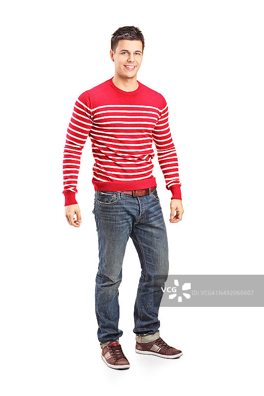 年轻休闲男士全身像图片素材