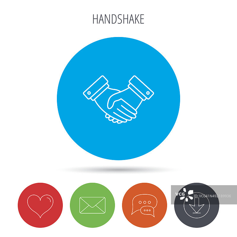 握手图标：交易协议图片素材