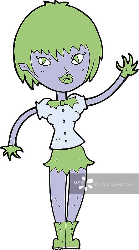 卡通吸血鬼的女孩图片素材