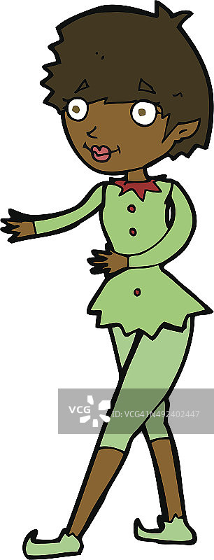 卡通圣诞精灵女人图片素材