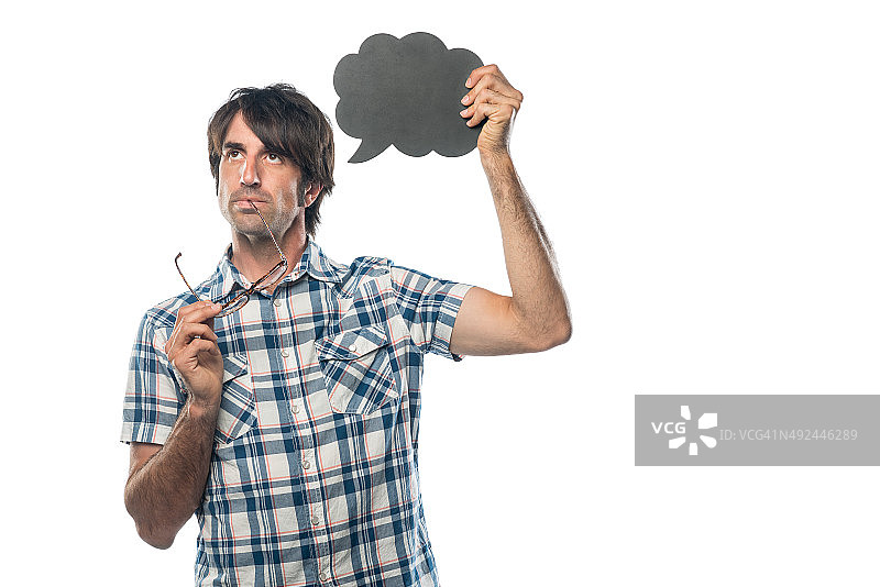 思考的书呆子图片素材