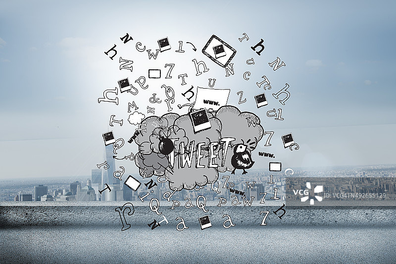 推特涂鸦合成图像图片素材