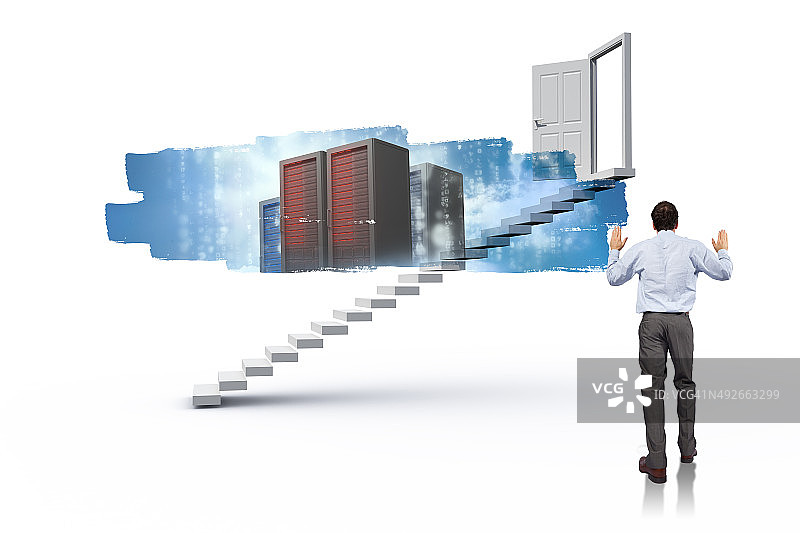 举手的商务男士合成图像图片素材