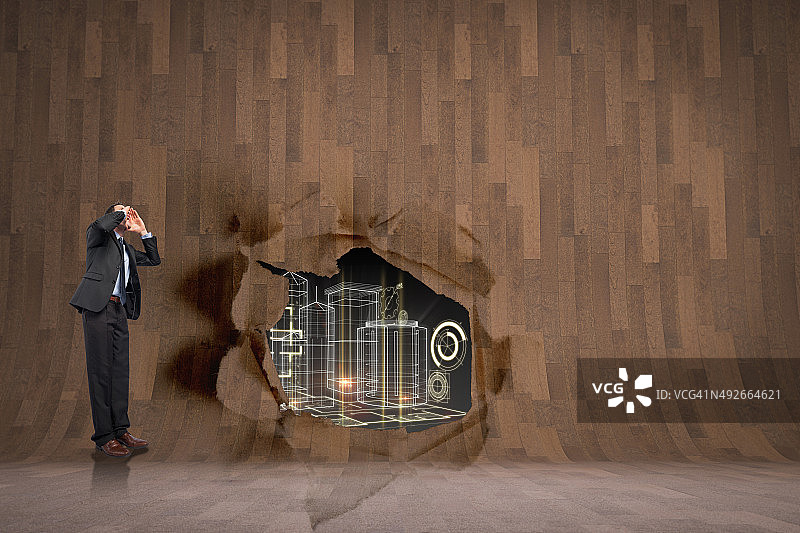 呐喊的商人合成图像图片素材