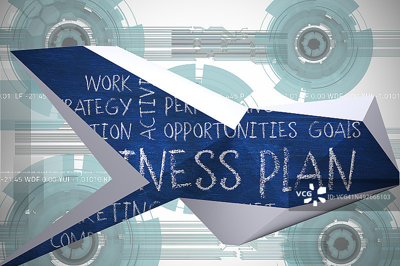 抽象屏幕上的商业计划合成图图片素材