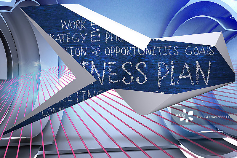 抽象屏幕上的商业计划合成图图片素材