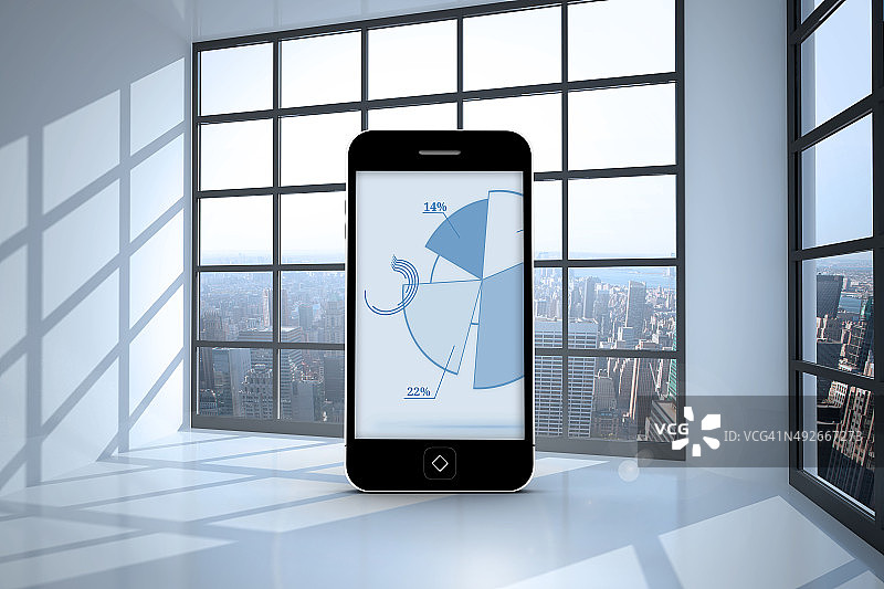 智能手机饼状图合成图图片素材