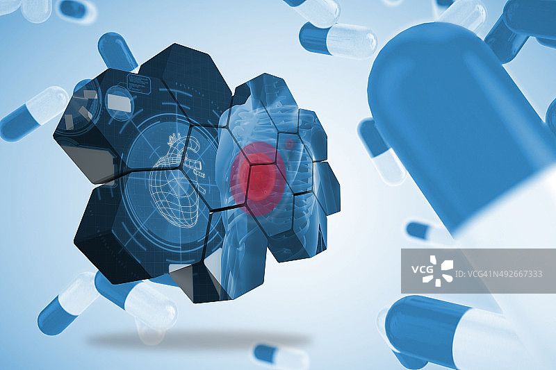 抽象屏幕上的心脏图合成图像图片素材