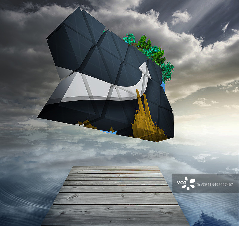 抽象屏幕上的箭头合成图像图片素材