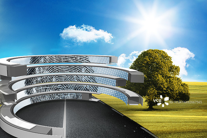 抽象屏幕上的指纹合成图图片素材