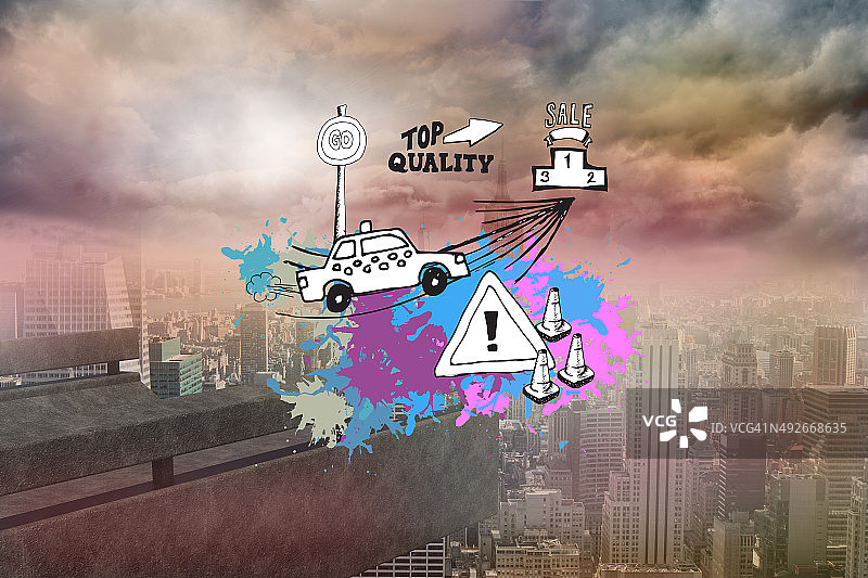 油漆飞溅上的零售图标合成图像图片素材