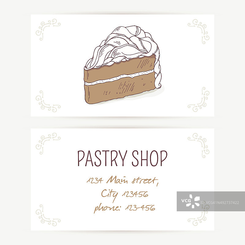 巧克力蛋糕名片模板图片素材