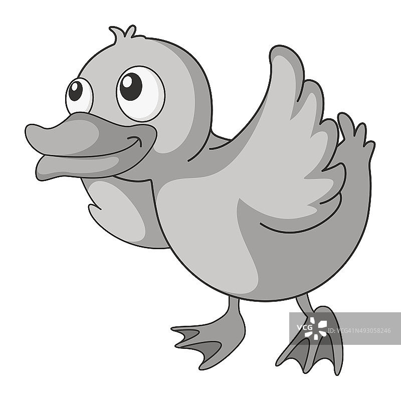 可爱的灰色鸭子图片素材