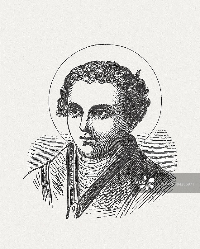 教皇格列高利七世（约1015/1028-1085），1881年出版的木刻版画图片素材