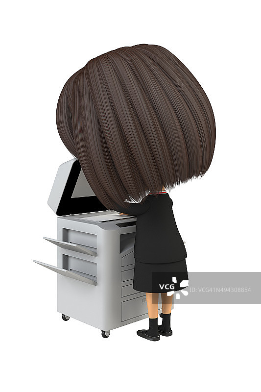 使用复印机的女员工图片素材