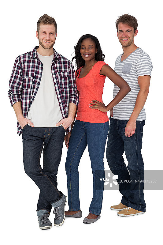 年轻朋友们的微笑肖像图片素材