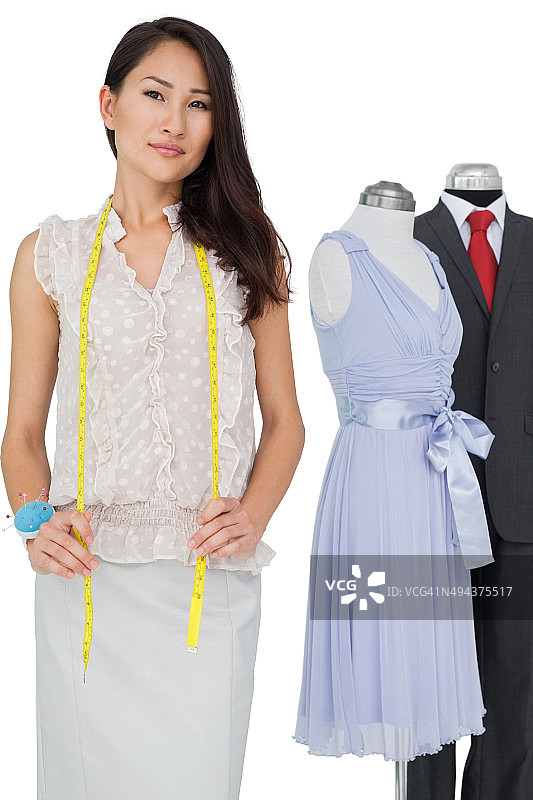 女装设计师和人体模型肖像图片素材