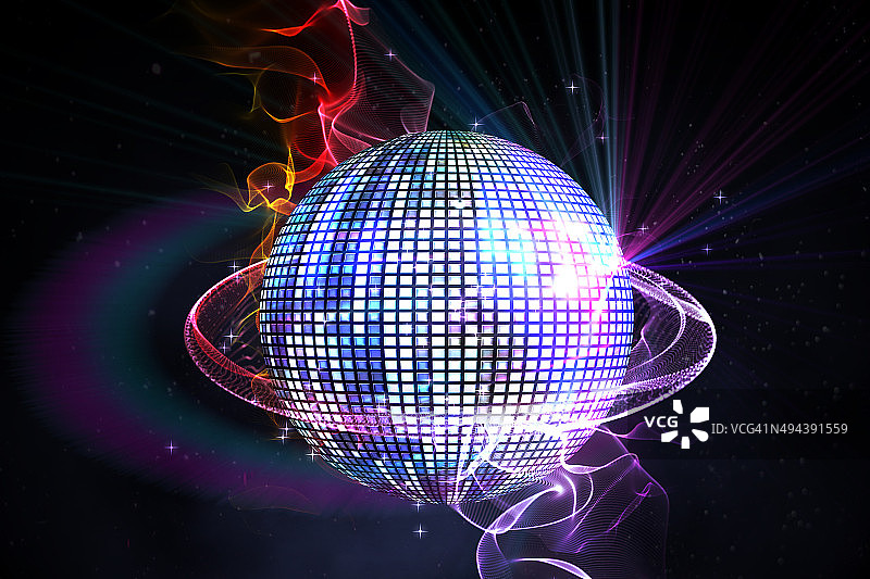 数字合成迪斯科舞厅球图片素材