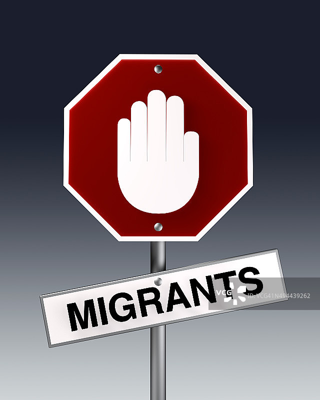阻止移民图片素材