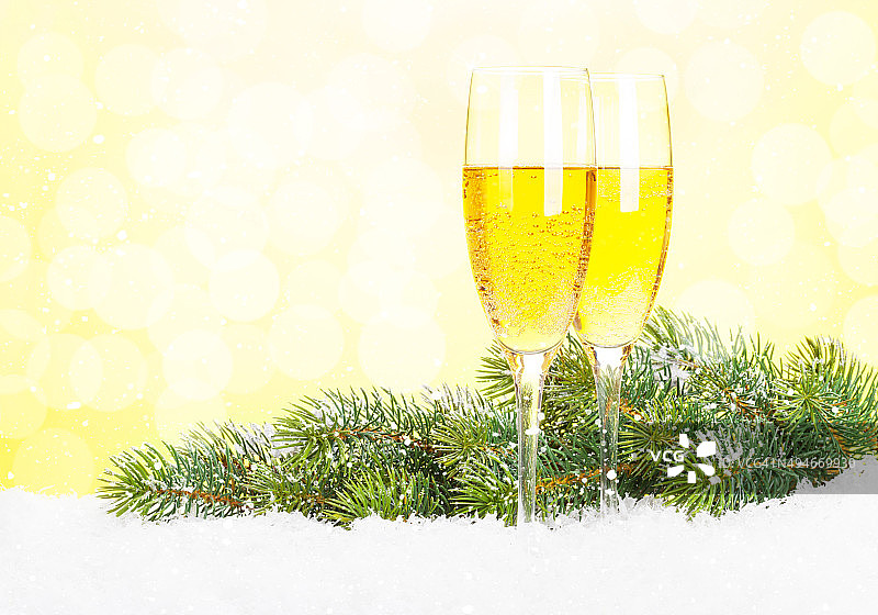 圣诞香槟图片素材