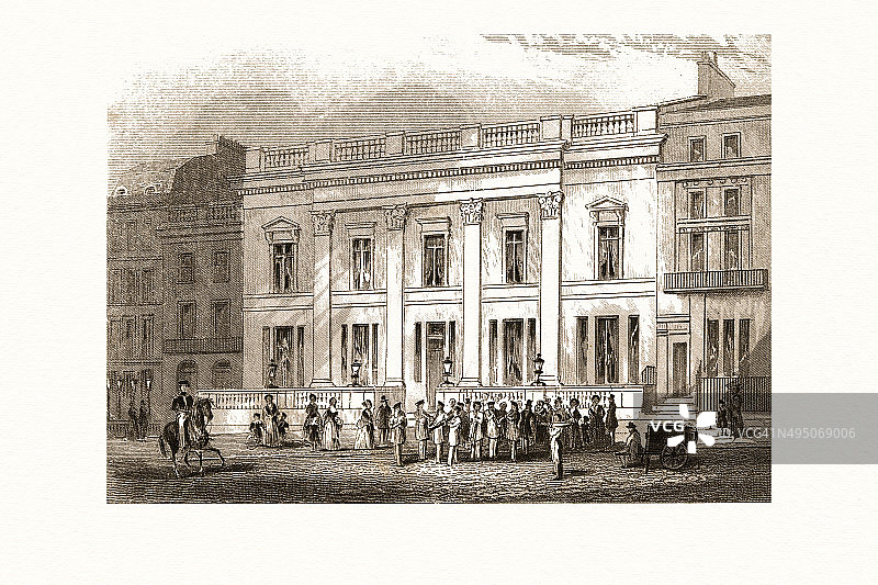 19世纪伦敦的克罗克福德俱乐部会所图片素材