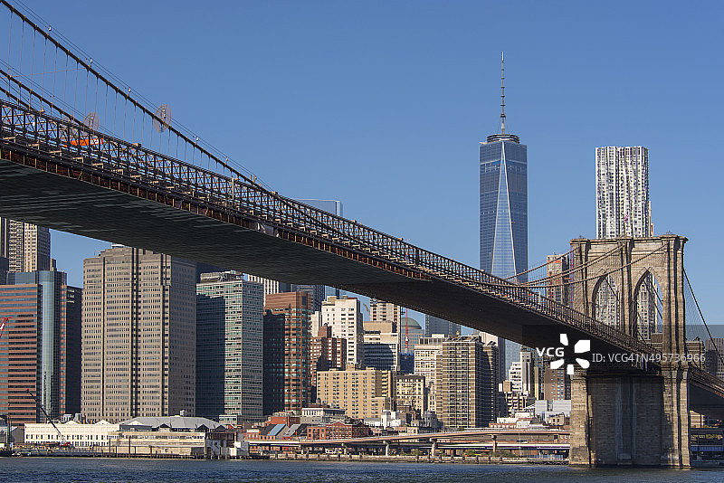 曼哈顿天际线与布鲁克林大桥图片素材