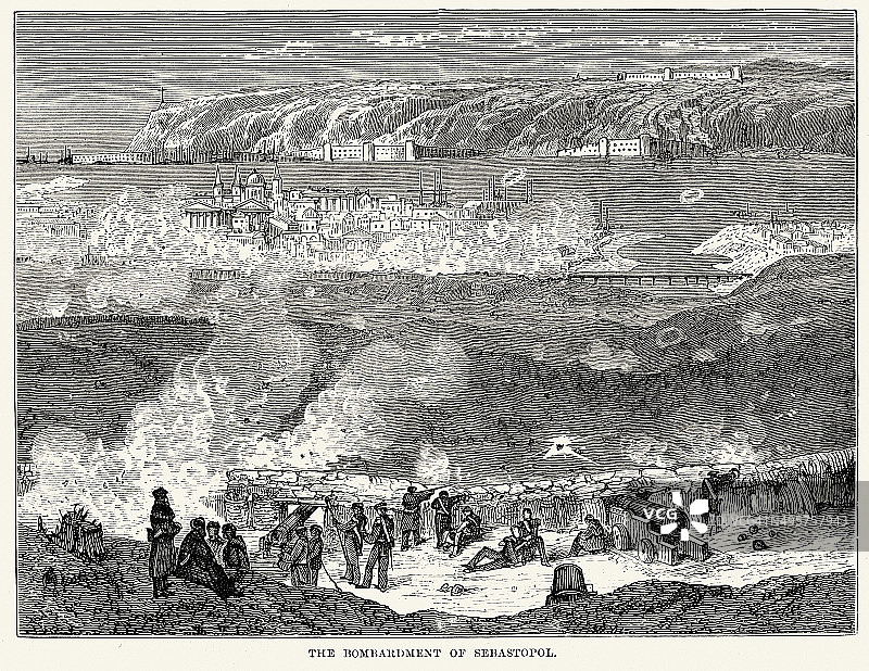 克里米亚战争 - 塞瓦斯托波尔轰炸图片素材