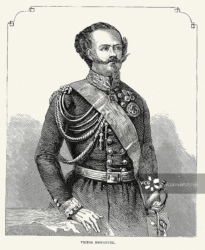 意大利国王维克多·伊曼纽尔二世图片素材