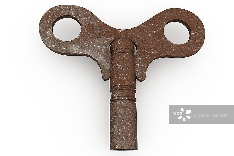 数字生成的生锈旧钥匙图片素材
