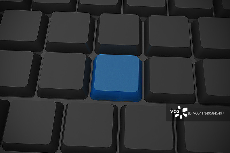 带蓝色按键的黑色键盘图片素材