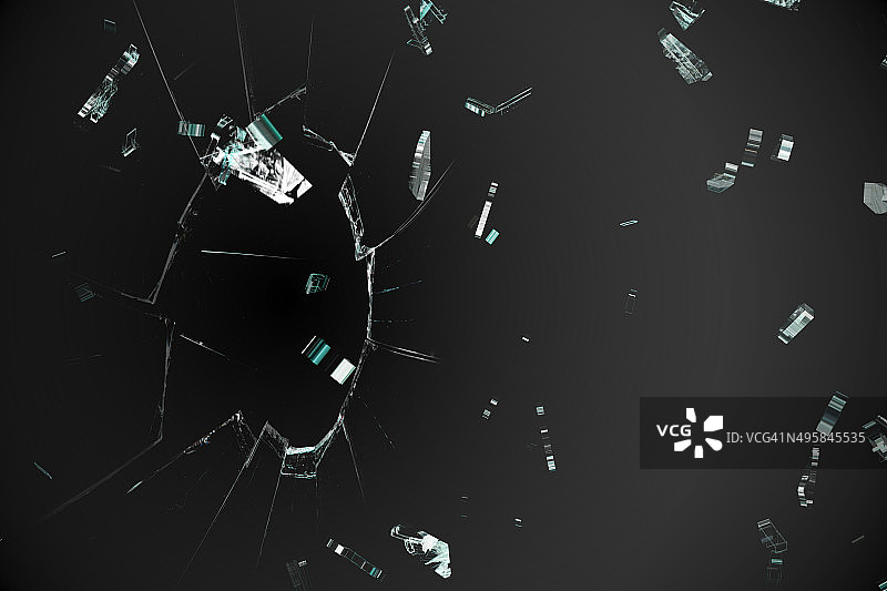 黑色背景上的碎玻璃图片素材