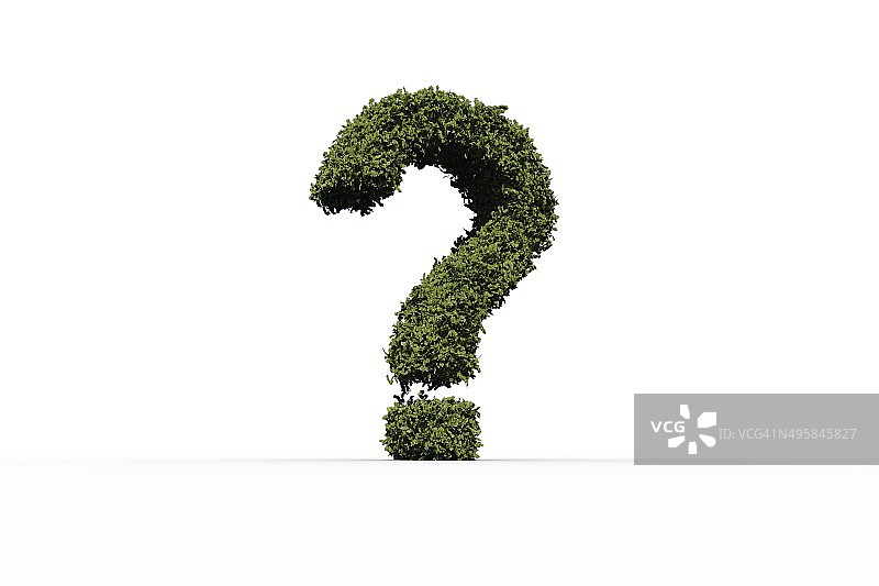 树叶组成的问号图片素材
