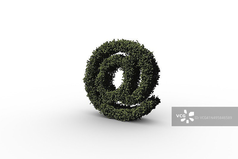 树叶组成的@符号图片素材