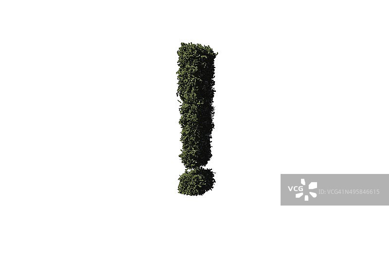 树叶组成的感叹号图片素材