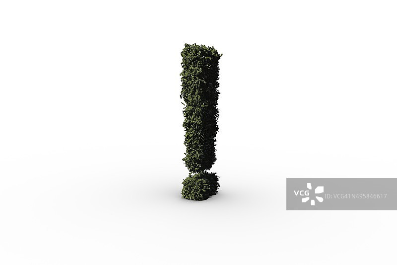 树叶组成的感叹号图片素材