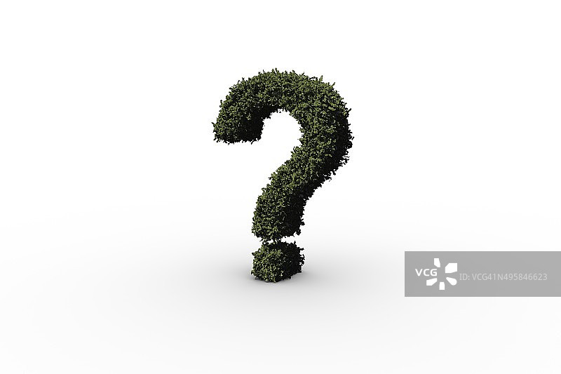 树叶组成的问号图片素材