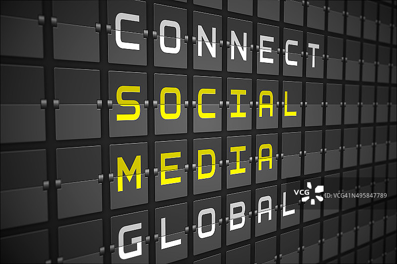 黑色机械板上的社交媒体流行语图片素材