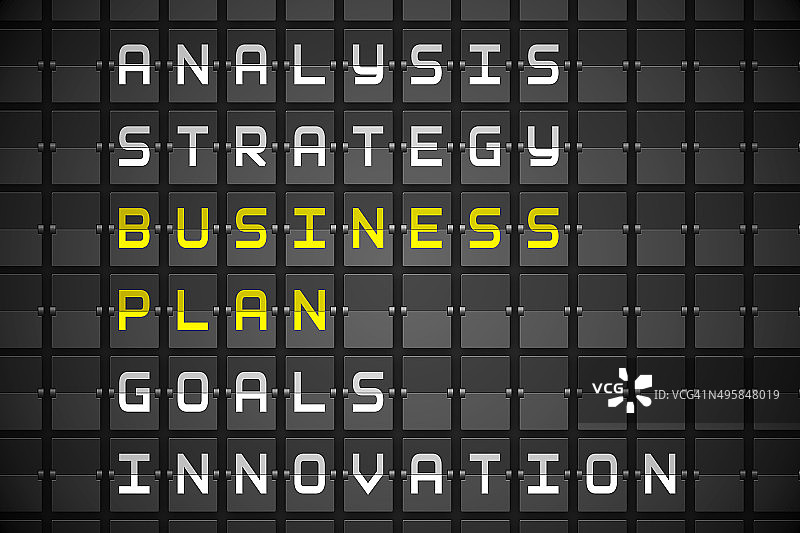 黑色机械板上的商业计划图片素材