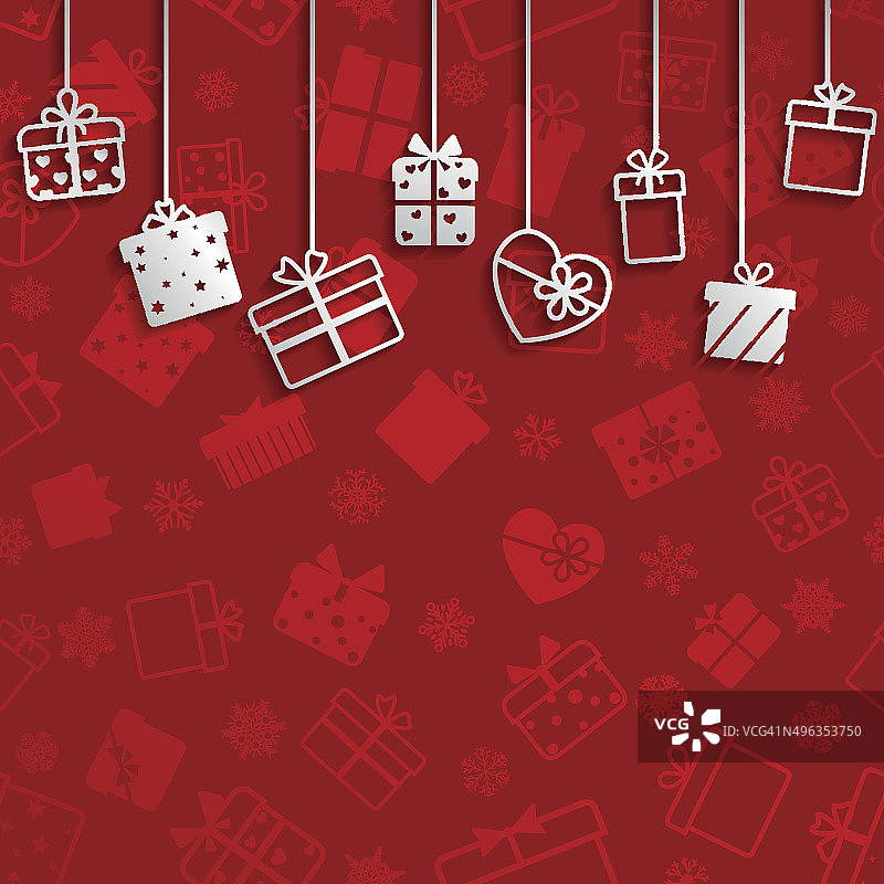 悬挂礼品盒背景图片素材