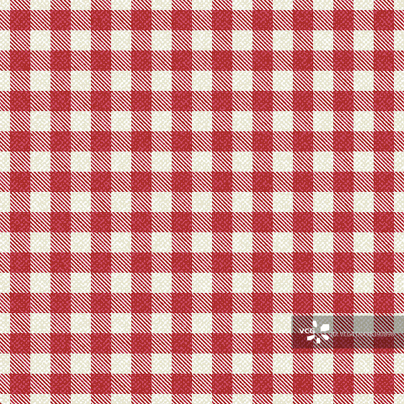 红白格子纹理桌布图片素材
