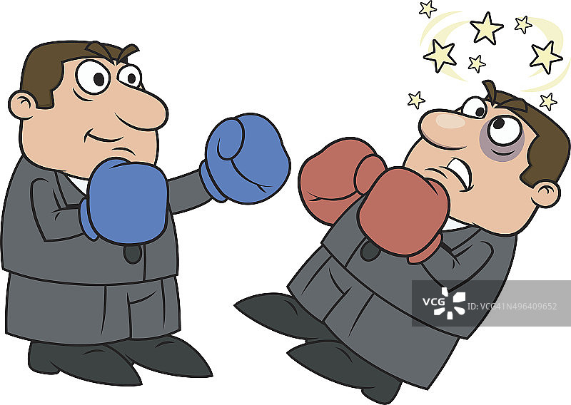 商人正在击打竞争对手图片素材